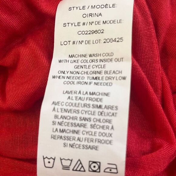 Theory Red Modal Bubble Hem Draped Sleeveless Minimalist Dress Sz M - Picture 6 of 7